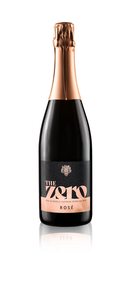 Fles The Zero Sparkling Rosé van 75 cl, alcoholvrije mousserende rosé uit Oostenrijk